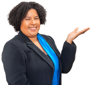 occupational therapy in Portland OR, Dr. Elizabeth Martin pointing and smiling, community therapist near me, holistic care approach